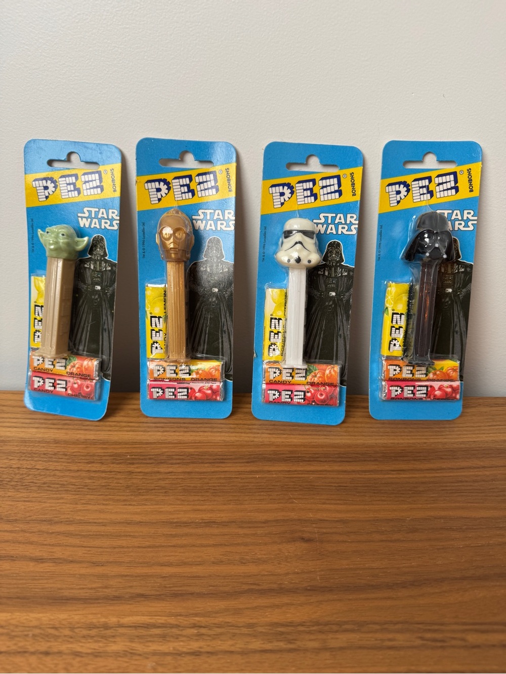 Factory-sealed Star Wars PEZ dispensers from the late 1990s